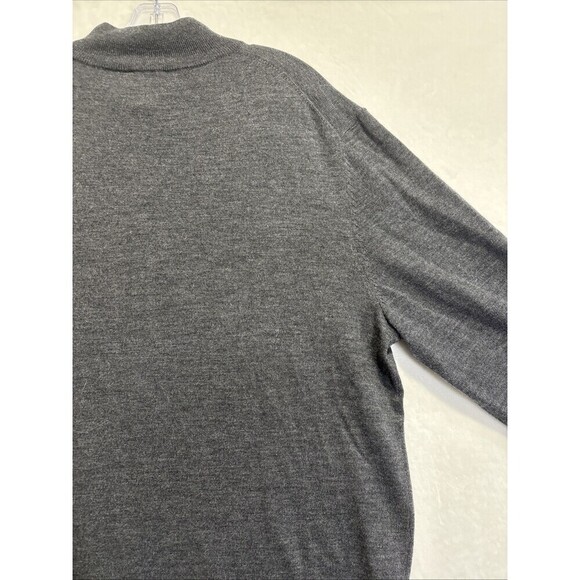 Jos A Bank Traveler 1/4 Zip Long Sleeve Sweater Men's Size 2XLT Merino Wool Grey - Picture 10 of 13
